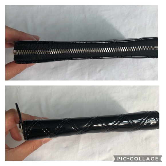 Auth Chanel patent leather zip around wallet - Picture 15 of 17